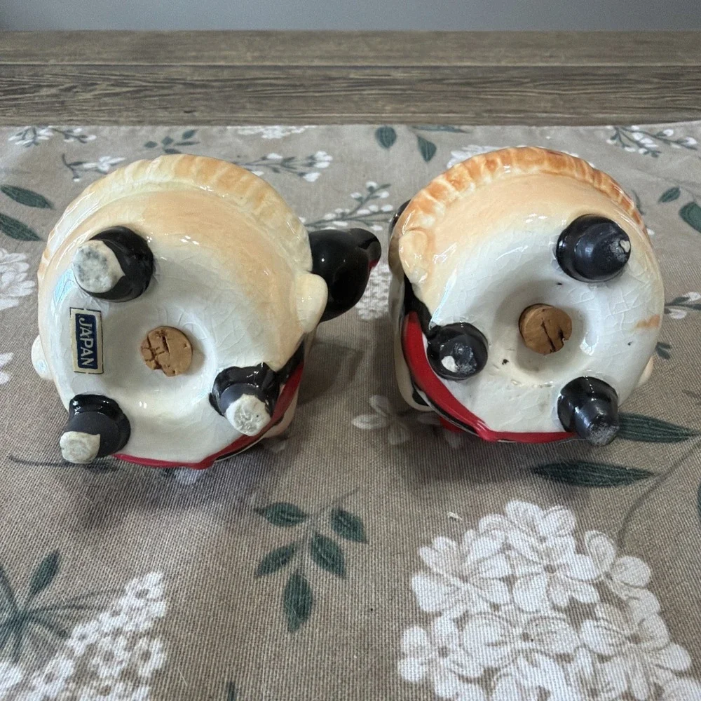 Vintage‎ Japan Salt & Pepper Shakers Clown Teapot Kettle Ceramic Pair